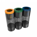 BELVEDERE PC - powder coated metal urban recycling bins