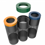 BELVEDERE PC - powder coated metal urban recycling bins