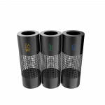 BELVEDERE PC - powder coated metal urban recycling bins