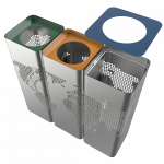 Ecomonde SST Stainless Steel Modern Designer Recycling Bin compartments