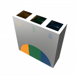 ELM SST -modern stainless steel sheet metal recycle bin station