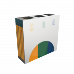 ELM SSTW - modern stainless steel and wood recycle bins station