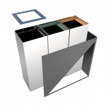 MEDELE SST - stainless steel modern recycle bins