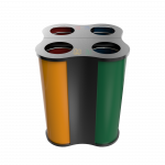 POLARIS PC - modern powder coated metal recycle bin island