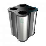 POLARIS PC - modern powder coated metal recycle bin island