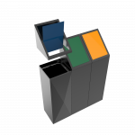 TODI PC - urban modern powder coated recycling bins