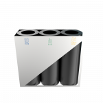 TRIOLET PC - modern powder coated metal recycle bin station