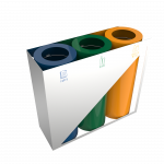 TRIOLET PC - modern powder coated metal recycle bin station