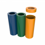 TRIOLET PC - modern powder coated metal recycle bin station