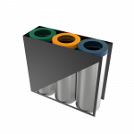 TRIOLET SST -modern stainless steel recycle bin station