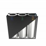 TRIOLET SST -modern stainless steel recycle bin station