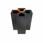 CHANI PC - modern powder coated metal recycling bin station_1