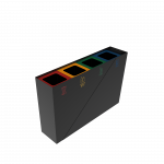 GEMINI PC compact outdoor sheet metal recycle bin with ashtray_16