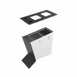 NOATAK SST Modern stainless steel recycling station with ashtray_8