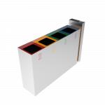 PARANA SST elegant stainless steel and wood recycle bin with ashtray_15