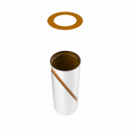 VELA SST stainless steel trash bin, top view with lid removed