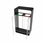 ARIZARO CRYSTAL PC modern design powder coated metal and plexiglas waste bins_12