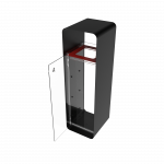 ARIZARO CRYSTAL PC modern design powder coated metal and plexiglas waste bins_8